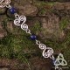 Bracelet celtique Triskel spirales volutes argenté et perle en Lapis Lazuli bleu foncé médiéval féerique