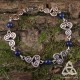 Bracelet celtique Triskel spirales volutes argenté et perle en Lapis Lazuli bleu foncé médiéval féerique