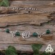 Tiare féerique médiévale Kalya volutes elfiques et Triquetra noeud celtique bijou de front art nouveau Malachite vert