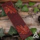 Marque page médiéval elfique en cuir repoussé marron brun orné de  Feuilles de Chêne, réalisé à la main