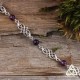 Bijou bracelet médiéval elfique Deannel entrelacs celtiques infinis argenté pierre naturelle Améthyste violette.