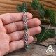Bijou bracelet médiéval elfique Deannel entrelacs celtiques infinis argenté pierre naturelle Malachite verte.