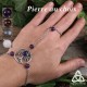 Bracelet de main médiéval féerique orné d'un Arbre de Vie celtique argenté et de pierres fines ou gemmes naturelles