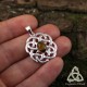 Pendentif médiéval et entrelacs celtiques en Argent massif et pierre naturelle Oeil de Tigre brun ocre