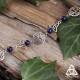 	Bracelet féerique art nouveau Kalya volutes elfiques argentées triquetra médiéval celtique et Lapis Lazuli