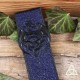 Marque page cuir repoussé médiéval fantastique Dragon et Triquetra noeud celtique Bleu foncé et Noir artisanal fait-main