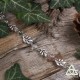 Bracelet féerique petites Feuilles Elfiques argentées et perles en pierre naturelle Fluorite violet blanc médiéval Art Nouveau