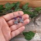 Boucles d'oreilles poétiques ornée de petites Fées argentées aux ailes de libellule surmontée d'une perle d'Améthyste violette
