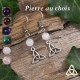 Boucles d'oreilles noeud celtique Triquetra triangle argenté et perle en Pierre fine naturelle féerique médiéval sorcière