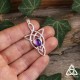 	Pendentif elfique féerique entrelacs longs en Argent massif 925 et Améthyste violette pour un bijou médiéval