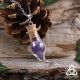 Collier magique Fiole aux éclats d'Améthyste violet foncé style médiéval féerique et alchimie sorcière ésotérique