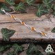 Bracelet médiéval en argent orné d'entrelacs celtiques et de cabochons ovales en Ambre véritable orangée