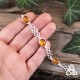 Bracelet médiéval en argent orné d'entrelacs celtiques et de cabochons ovales en Ambre véritable orangée