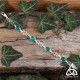 Bracelet médiéval en argent orné d'entrelacs celtiques et de cabochons ovales en Agate vert teintée