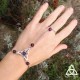 	Bracelet de main médiéval féerique Triquetra noeud Celtique triangle infini argenté et Améthyste naturelle violet bijou wicca
