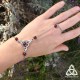 Bracelet de main médiéval féerique Triquetra noeud Celtique triangle infini argenté et Améthyste naturelle violet bijou wicca