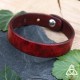 Bracelet artisanal en cuir aux nuances de rouge et de brun intemporel pour homme ou femme, réglable, médiéval fantasy.