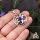 Collier durable médiéval fantasy Yggdrasil Arbre de Vie en acier inoxydable et Lapis Lazuli naturel bleu foncé