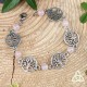 Bracelet  féerique Arbres de Vie argentés entourés de perles en  Quartz Rose pastel, pour mariage médiéval fantasy