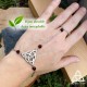 Bracelet de main durable en acier inoxydable Triquetra celtique entourée de Grenat rouge foncé pour mariage