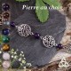 Bracelet médiéval féerique Arabesques et volutes elfiques rondes entourée de perles en pierre gemme naturelle
