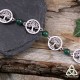 Bracelet ésotérique Arbre de Vie Déesse Gaïa argenté en acier inoxydable et Aventurine vert foncé, médiéval fantasy