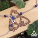 Bracelet de main médiéval féerique Triquetra noeud Celtique triangle infini argenté et Lapis Lazuli bleu foncé magie