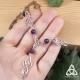 	Bracelet de main pour mariage médiéval féerique orné de volutes elfiques et Améthyste violet foncé, sorcière gothique