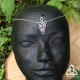 Tiare elfique inspiré du bijou d'Arwen dans le seigneur des Anneaux orné d'une Améthyste violette et de volutes d'argent