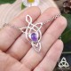 Tiare elfique inspiré du bijou d'Arwen dans le seigneur des Anneaux orné d'une Améthyste violette et de volutes d'argent