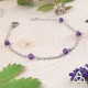 Bracelet printemps féerique avec une fine chaine en acier inoxydable et perles en Améthyste violet foncé