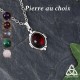 Collier victorien orné d'une Pierre Féerique naturelle ovale sur un pendentif argenté et patiné  pour un effet ancien