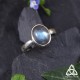 Bague intemporelle et féerique en Argent 925 et Labradorite aux beaux reflets bleu, grande taille 59, pour elfe medieval fantasy