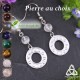 Boucles d'oreilles ésotériques Sorcière en acier inoxydable représentant les douze Phases de la Lune et Pierre gemme naturelle.