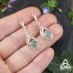 Boucles d'oreilles Larmes elfiques en Argent 925 ornées de volutes et d'Aventurine vert clair pour mariage médiéval fantasy