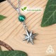 	Collier ésotériqueet astral Polaris Etoile du Nord médiéval fantasy en acier inoxydable et Malachite vert forêt