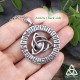 Collier viking en acier inoxydable Cercle 24 Runes et Triquetra celtique avec Améthyste violette, pour homme ou femme.