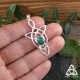 	Pendentif elfique féerique entrelacs longs en Argent massif 925 et Malachite verte pour un bijou médiéval