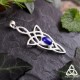 	Pendentif elfique féerique entrelacs longs en Argent massif 925 et Lapis Lazuli bleu pour un bijou médiéval