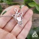 	Tiare elfique inspiré du bijou d'Arwen dans le seigneur des Anneaux orné d'un Quartz Rose clair et de volutes d'argent