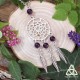 Collier féerique Dreamcatcher Attrape-rêve argenté Améthyste pierre fine naturelle violet foncé amérindien magie ésotérisme