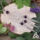 Collier féerique Dreamcatcher Attrape-rêve argenté Améthyste pierre fine naturelle violet foncé amérindien magie ésotérisme