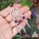 Collier féerique Dreamcatcher Attrape-rêve argenté Améthyste pierre fine naturelle violet foncé amérindien magie ésotérisme