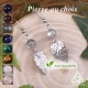 Boucles d'oreilles elfiques en acier inoxydable ornées de feuilles argentées et Pierre naturelle pour mariage médiéval fantasy