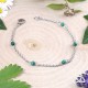 	Bracelet printemps féerique avec une fine chaine en acier inoxydable et perles en Malachite vert forêt