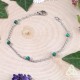 	Bracelet printemps féerique avec une fine chaine en acier inoxydable et perles en Malachite vert forêt