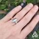 Bague féerique en Argent 925 et Labradorite en forme d'amande aux beaux reflets bleu Taille 55, pour cadeau