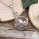 Collier celtique Arbre de Vie féerique boule argenté qui s'ouvre avec pierres roulées Quartz Rose. Bijou elfique fait-main.