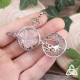 Collier celtique Arbre de Vie féerique boule argenté qui s'ouvre avec pierres roulées Quartz Rose. Bijou elfique fait-main.