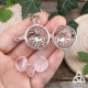 Collier celtique Arbre de Vie féerique boule argenté qui s'ouvre avec pierres roulées Quartz Rose. Bijou elfique fait-main.